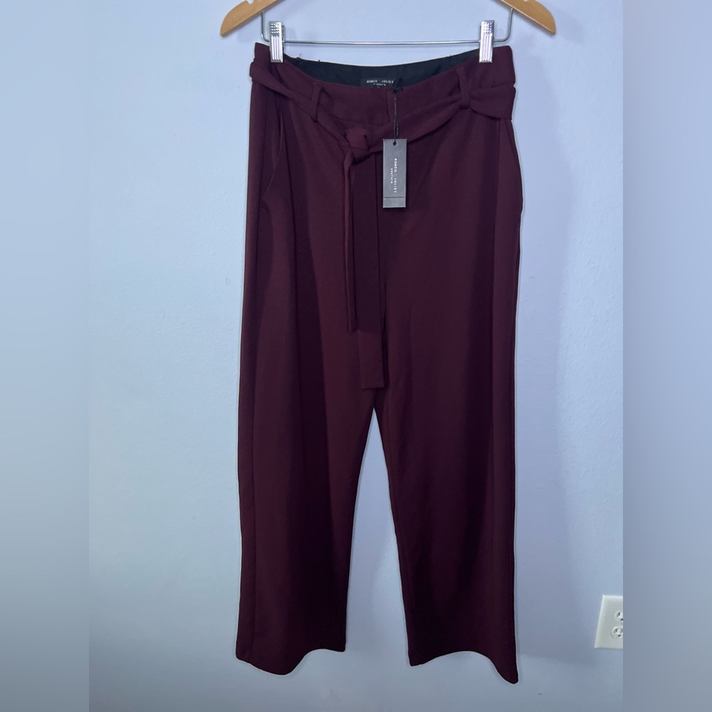 Romeo + Juliet Couture Burgundy Tie Waist Pants NWT Size M
